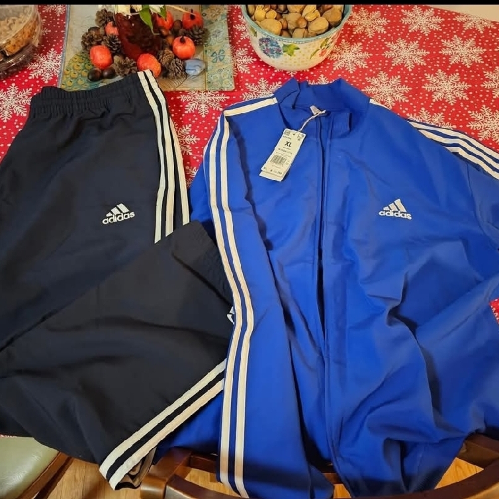 Adidas Blue and Black Tracksuit